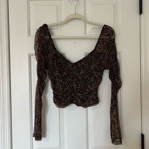 Lulu's Black and Red Floral Blouse